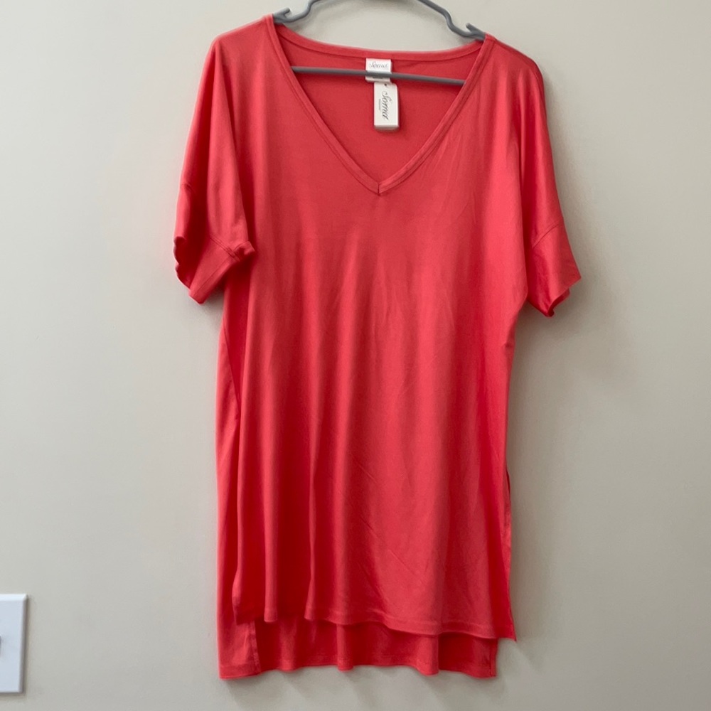 Soma Modal V Neck Tunic Deep Sea Coral M